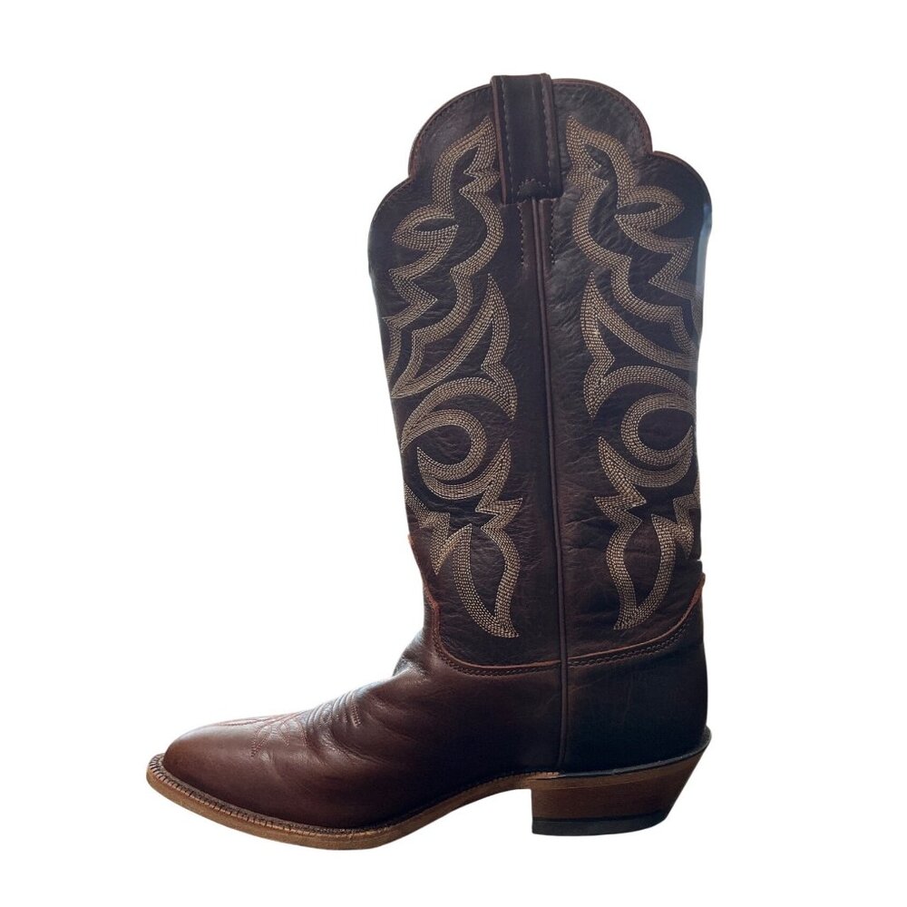 Justin Womens Western Boots Bent Rail 13" Brown BRL430 Embroidered USA Size 10 - Picture 10 of 10